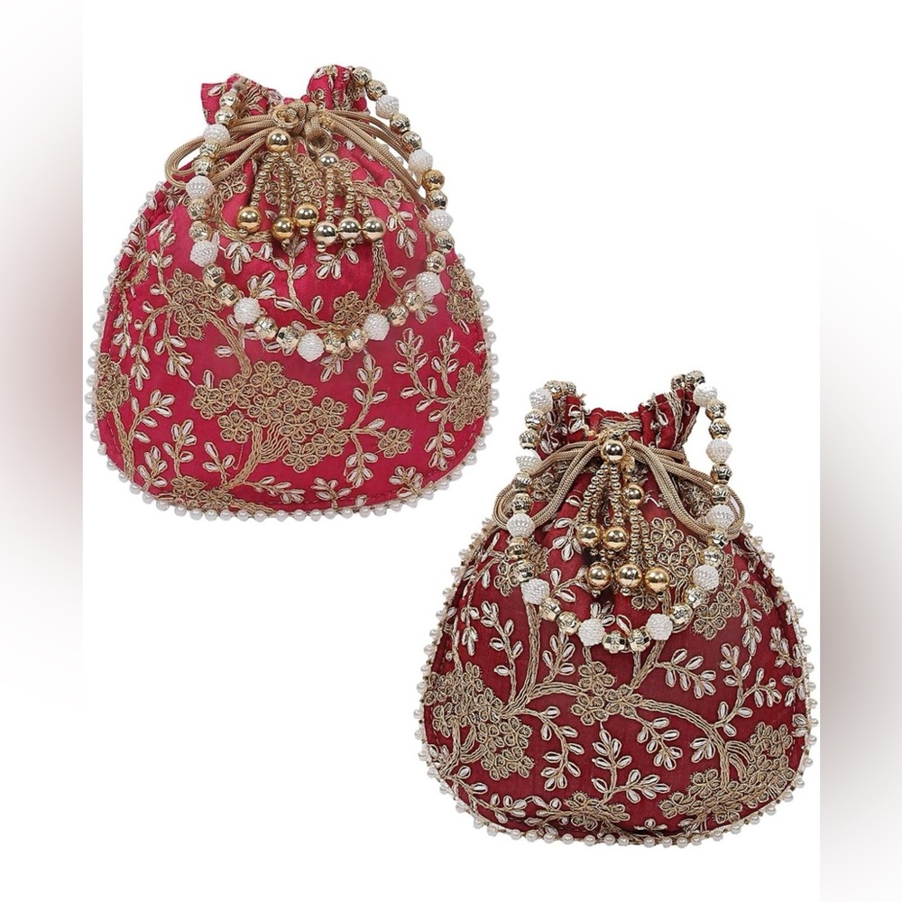 Beautiful potli drawstring clutch bags $12 each
